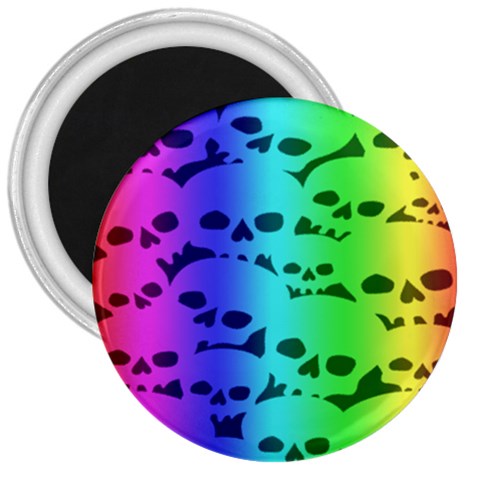 Rainbow Skull Collection 3  Magnet from ArtsNow.com Front