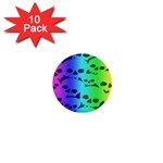 Rainbow Skull Collection 1  Mini Button (10 pack) 