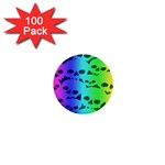 Rainbow Skull Collection 1  Mini Button (100 pack) 