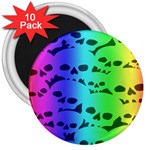 Rainbow Skull Collection 3  Magnet (10 pack)