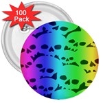 Rainbow Skull Collection 3  Button (100 pack)