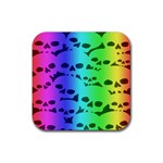 Rainbow Skull Collection Rubber Coaster (Square)