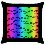 Rainbow Skull Collection Throw Pillow Case (Black)