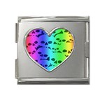 Rainbow Skull Collection Mega Link Heart Italian Charm (18mm)