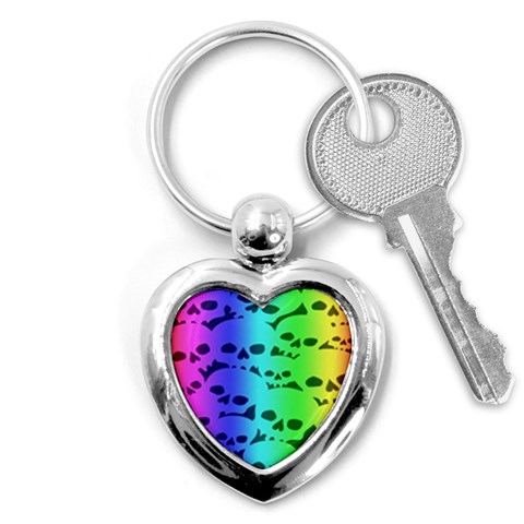 Rainbow Skull Collection Key Chain (Heart) from ArtsNow.com Front
