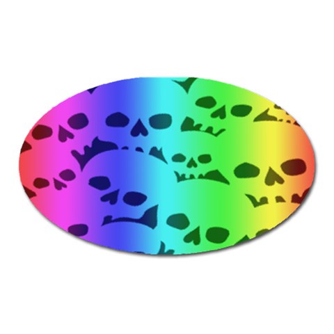 Rainbow Skull Collection Magnet (Oval) from ArtsNow.com Front