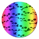 Rainbow Skull Collection Magnet 5  (Round)