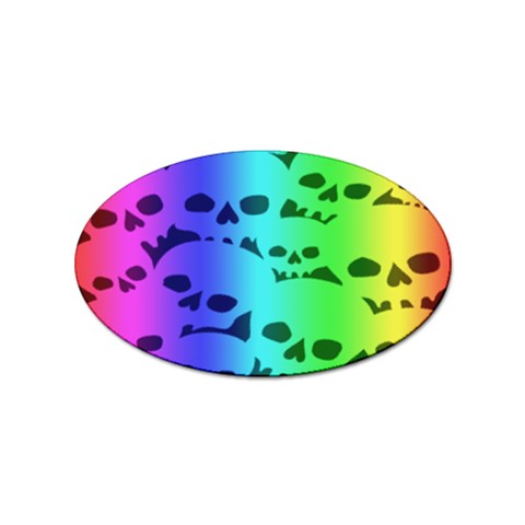 Rainbow Skull Collection Sticker Oval (100 pack) from ArtsNow.com Front