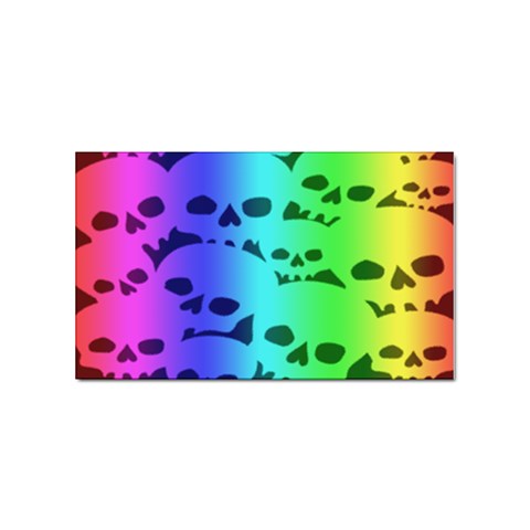 Rainbow Skull Collection Sticker Rectangular (10 pack) from ArtsNow.com Front