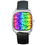 Rainbow Skull Collection Square Metal Watch