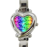 Rainbow Skull Collection Heart Italian Charm Watch