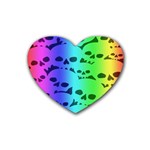 Rainbow Skull Collection Rubber Coaster (Heart)