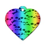 Rainbow Skull Collection Dog Tag Heart (One Side)