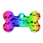 Rainbow Skull Collection Dog Tag Bone (Two Sides)