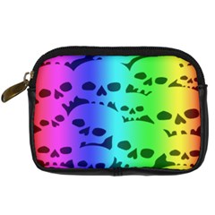 Rainbow Skull Collection Digital Camera Leather Case from ArtsNow.com Front