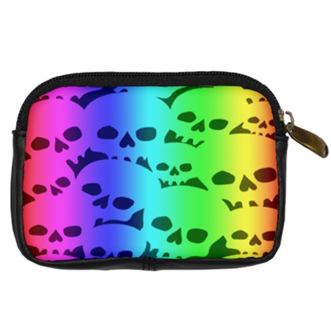 Rainbow Skull Collection Digital Camera Leather Case from ArtsNow.com Back