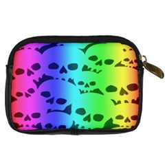 Rainbow Skull Collection Digital Camera Leather Case from ArtsNow.com Back