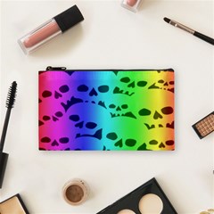 Rainbow Skull Collection Cosmetic Bag (Small) from ArtsNow.com Front