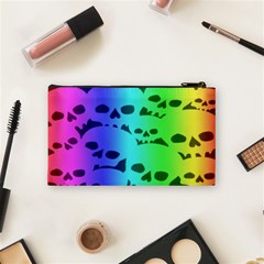 Rainbow Skull Collection Cosmetic Bag (Small) from ArtsNow.com Back