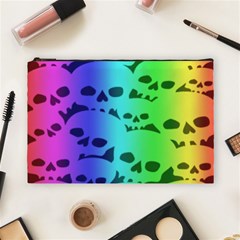 Rainbow Skull Collection Cosmetic Bag (Large) from ArtsNow.com Front