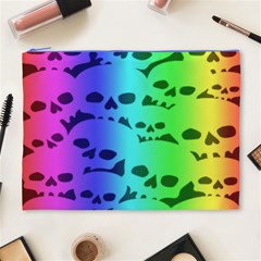 Rainbow Skull Collection Cosmetic Bag (XL) from ArtsNow.com Front