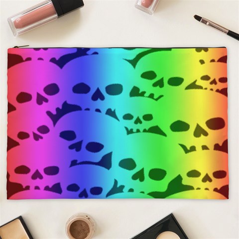 Rainbow Skull Collection Cosmetic Bag (XXL) from ArtsNow.com Front