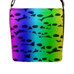 Rainbow Skull Collection Flap Closure Messenger Bag (Large)