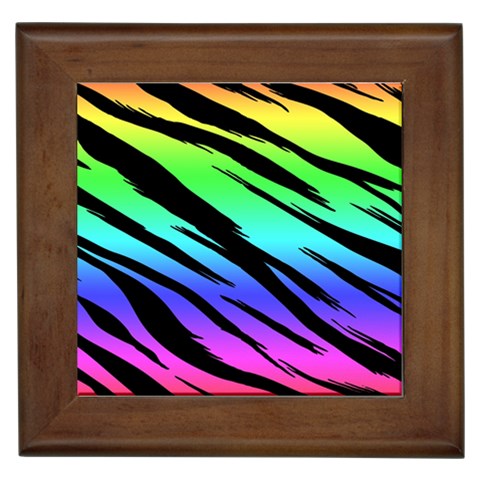 Rainbow Tiger Framed Tile from ArtsNow.com Front