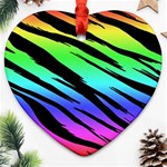 Rainbow Tiger Ornament (Heart)
