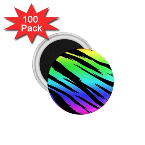 Rainbow Tiger 1.75  Magnet (100 pack)  from ArtsNow.com Front