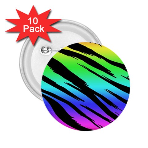 Rainbow Tiger 2.25  Button (10 pack) from ArtsNow.com Front