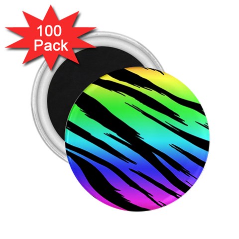 Rainbow Tiger 2.25  Magnet (100 pack)  from ArtsNow.com Front