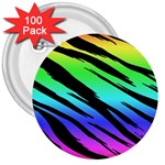 Rainbow Tiger 3  Button (100 pack)