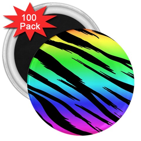 Rainbow Tiger 3  Magnet (100 pack) from ArtsNow.com Front