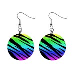 Rainbow Tiger 1  Button Earrings