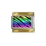 Rainbow Tiger Gold Trim Italian Charm (9mm)