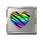Rainbow Tiger Mega Link Heart Italian Charm (18mm)