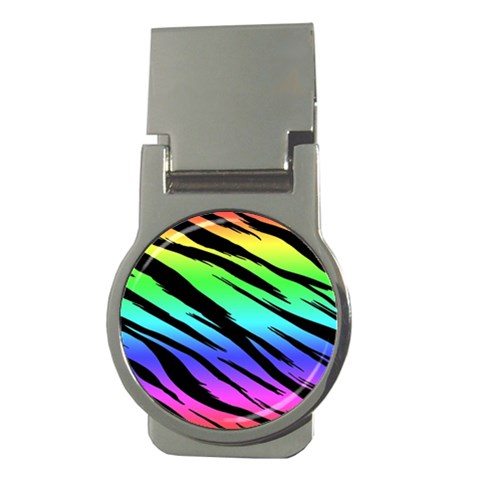 Rainbow Tiger Money Clip (Round) from ArtsNow.com Front