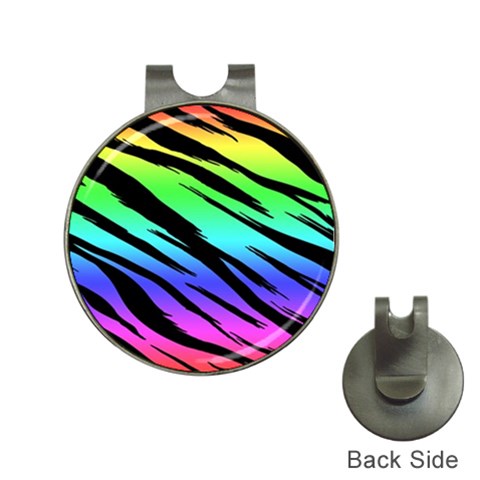 Rainbow Tiger Golf Ball Marker Hat Clip from ArtsNow.com Front