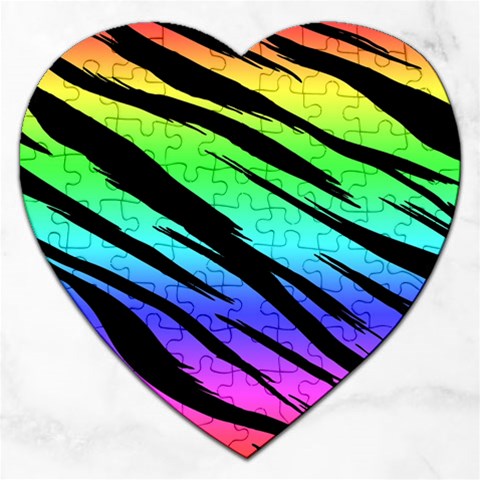 Rainbow Tiger Jigsaw Puzzle (Heart) from ArtsNow.com Front