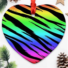 Rainbow Tiger Heart Ornament (Two Sides) from ArtsNow.com Back