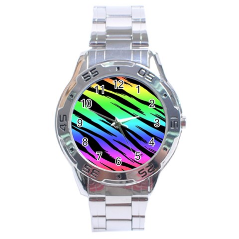 Rainbow Tiger Stainless Steel Analogue Men’s Watch from ArtsNow.com Front