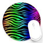 Rainbow Zebra Round Mousepad