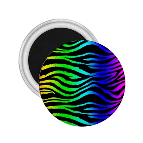 Rainbow Zebra 2.25  Magnet from ArtsNow.com Front