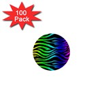 Rainbow Zebra 1  Mini Button (100 pack) 