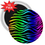Rainbow Zebra 3  Magnet (10 pack)
