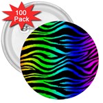 Rainbow Zebra 3  Button (100 pack)