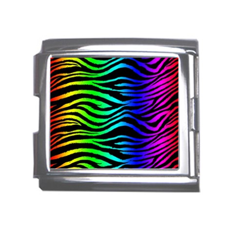 Rainbow Zebra Mega Link Italian Charm (18mm) from ArtsNow.com Front