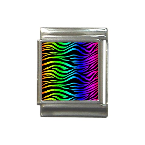 Rainbow Zebra Italian Charm (13mm) from ArtsNow.com Front