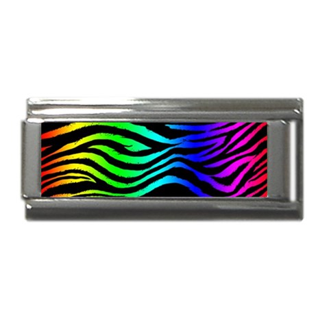 Rainbow Zebra Superlink Italian Charm (9mm) from ArtsNow.com Front